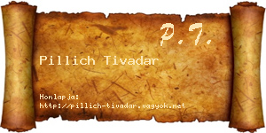 Pillich Tivadar névjegykártya